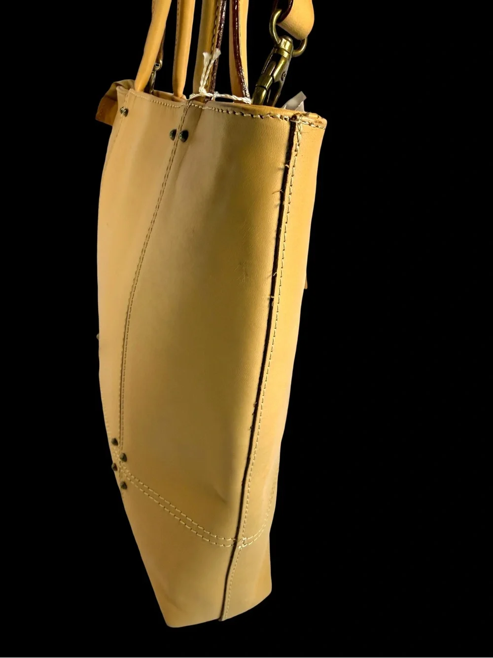 Italian Vachetta Leather Classic  Tote Bag with Shoulder Strap